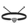 Cross-border stainless steel heart-shaped DIY engraved memorial pet loved ones urn black braided rope adjustable bracelet